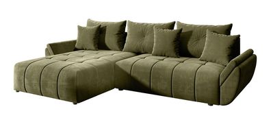 FURNIX Ecksofa Calvani Schlaffunktion Bettkasten Kissen Couch L-Form modern MH38