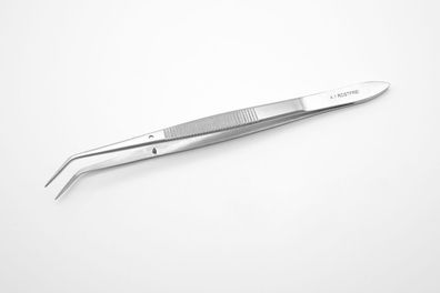 Zahnarztpinzette, Dental Pinzette gebogen 14 cm