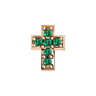 Frau Oro – DCHE6557 – Einzelelement-kreuz Roségold UND Smaragd
