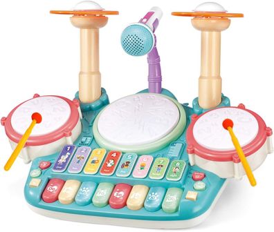 Kinder Schlagzeug Klavierspielzeug Musiklernspielzeug Multifunktion & Mikrofone