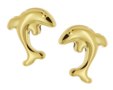 Boccia Schmuck Kinder-Ohrringe Titan Ohrstecker Delfin Goldfarben 05075-02