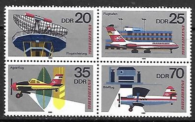 DDR postfrisch Viererblock Michel-Nummer 2516-2519