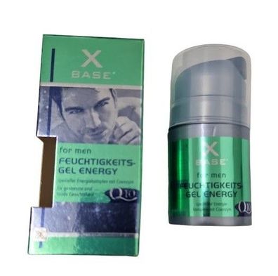 X Base Feuchtigkeit Gel Energy Q10 für Männer mit gestresste & müde Gesichtshaut