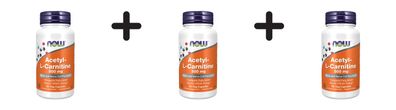 3 x Now Foods Acetyl L-Carnitine 500mg (50)