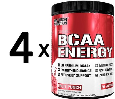 4 x BCAA Energy, Fruit Punch - 288g