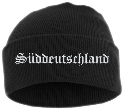 Süddeutschland Umschlagmütze - Altdeutsch - Bestickt - Mütze mit breitem...