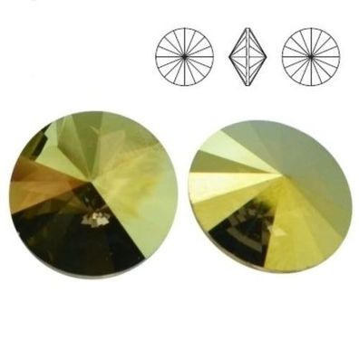 Swarovski® Rivoli Iridescent Green 14mm