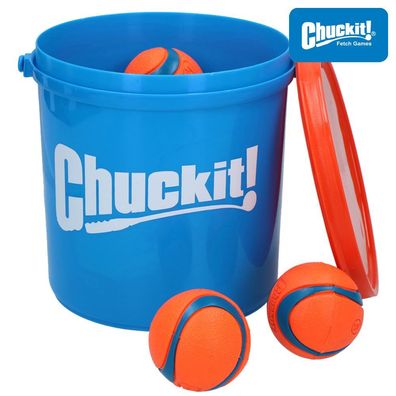 Chuckit! Bucket - 8x Ultra Ball inkl. Eimer - Apportierspielzeug Hundespielzeug