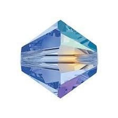 Swarovski® Beads Bicone Light Sapphire Aurore Boreale 3mm