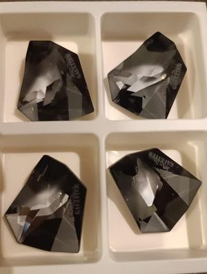 Swarovski® x Jean Paul Gaultier: Fancy Kaputt Crystal Silver Night Signed 28x24mm