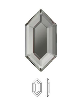 Swarovski® Flatback Hotfix Elongated Hexagon Black Diamond 8.2x4.2mm