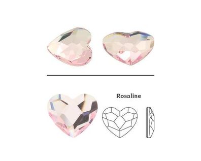 Swarovski® Flatback Hotfix Heart Rosaline 10mm