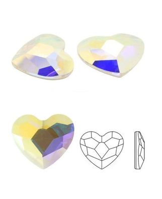 Swarovski® Nail Crystals Flatback Heart Aurore Boreale 6mm