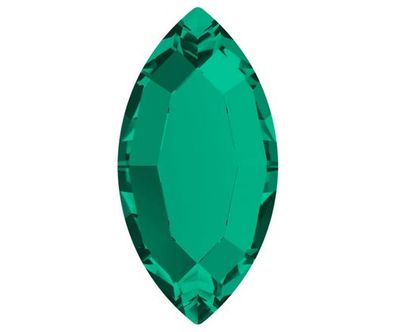 Swarovski® Nail Crystals Flatback Navette Emerald 4x2mm