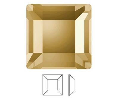 Swarovski® Nail Crystals Flatback Square Light Colorado Topaz 2.2mm