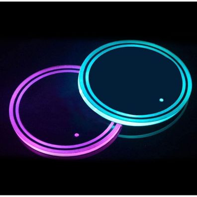 LED-Getränkehalterleuchten,2 Stück wasserdichte Untersetzer 7 Farben