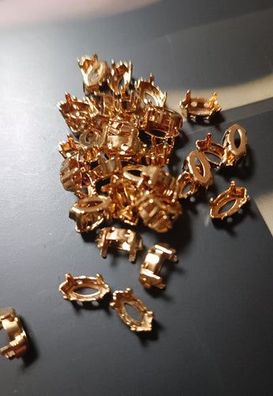 Swarovski® Fassung Navette Gold 10x5mm