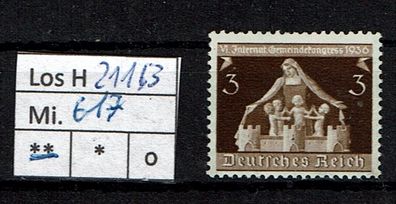 Los H21163: Deutsches Reich Mi. 617 * *