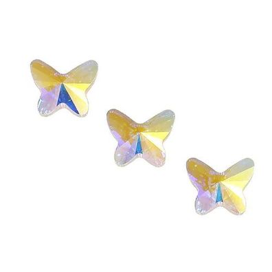Swarovski® Nail Crystals Flat Butterfly Crystal Aurore Boreale 18mm