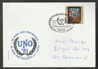 BRD 2 Belege Umschlag 30 Jahre UNO Briefmarken UNO ´81