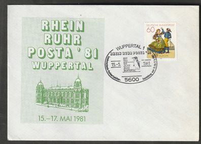 BRD Rhein-Ruhr Posta ´81 in Wuppertal Landesverbands Ausstellung 15.5.1981