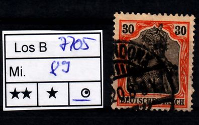 Los B7705: Deutsches Reich Mi. 89, gest.