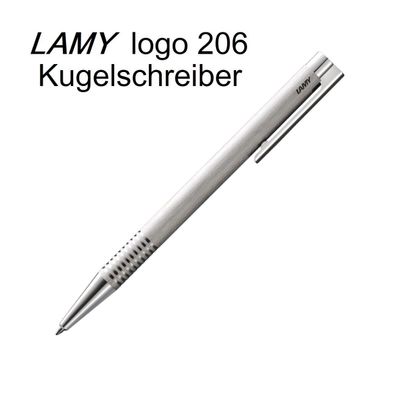 LAMY logo Kugelschreiber 206 brushed (gebürstet) Edelstahl strichmattiert