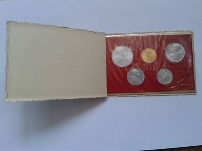Vatikan Original KMS 1950 mit 100 Lire Vatikan Gold 1950 Papst Pius XII.