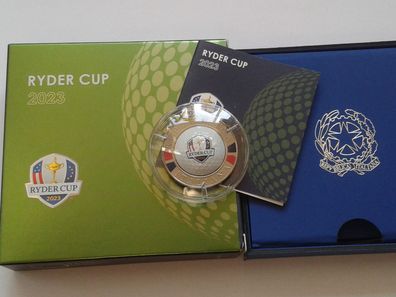 Original 10 euro 2023 PP Italien Ryder Cup Silber coloriert gewölbte Münze