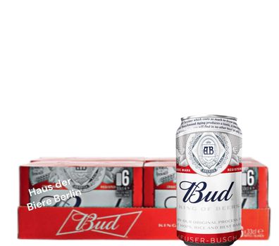 24 x Dosen amerikanische Bud Beer 0,33l das bekanntes Bier der USA mit 5% Alc.