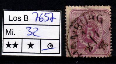 Los E7657: Deutsches Reich Mi. 32, gest.