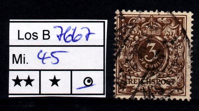 Los E7667: Deutsches Reich Mi. 45, gest.