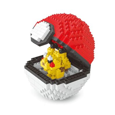 Pokemon Pikachu mit Pokeball LNO Micro-Bricks Figur