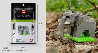 Elefant Figur Bausteine Modell LNO Micro-Bricks