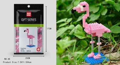 Flamingo Figur Bausteine Modell LNO Micro-Bricks