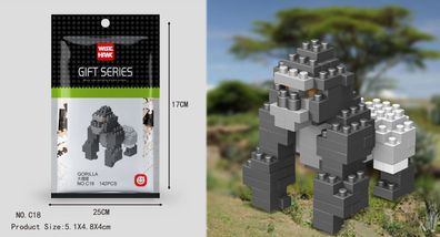 Gorilla Figur Bausteine Modell LNO Micro-Bricks