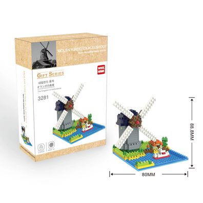 Mühlen in Kinderdijk Niederlande Modell LNO Micro-Bricks Bausteine
