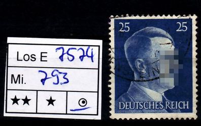 Los E7574: Deutsches Reich Mi. 793, gest.