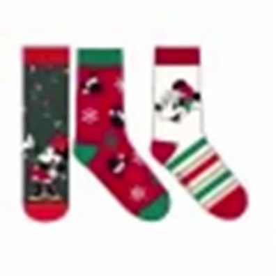 3 Paar Socken Herren und Damen Weihnachten Minnie Mickey 35 - 44
