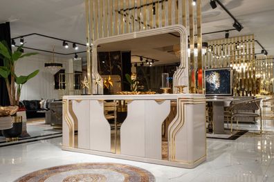 Modern Sideboard mit Spiegel Esszimmer Möbel Luxus Design Einrichtung