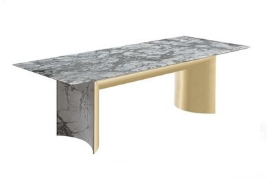 Stilvoller Esstisch aus Kunstmarmor großer Esstisch, neuer Tisch Esszimmermöbel