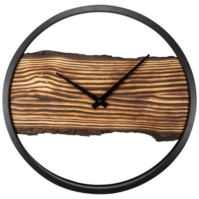 Wooden Wall Clock - Silent - 45cm - Wood/ Metal - Forest Large - NeXtime, 3263BR