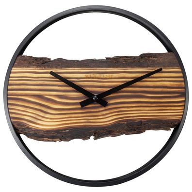 Wooden Wall Clock - Silent - 30cm - Wood/ Metal - Forest - NeXtime, 3264BR