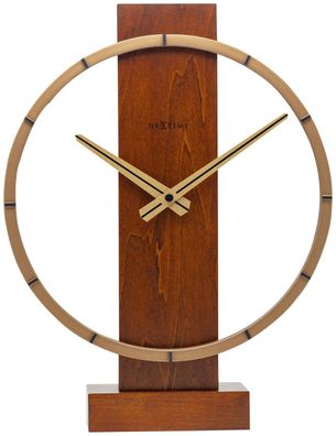 Carl Table / Wall clock - 34 x 27 cm - Wood/ Steel - Brown - 'Carl Small'
