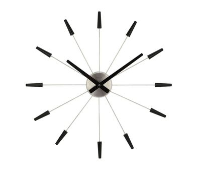 NeXtime große Wanduhr Plug INN, lautlos, schwarz, Edelstahl, ø 58 cm, NX2610ZW