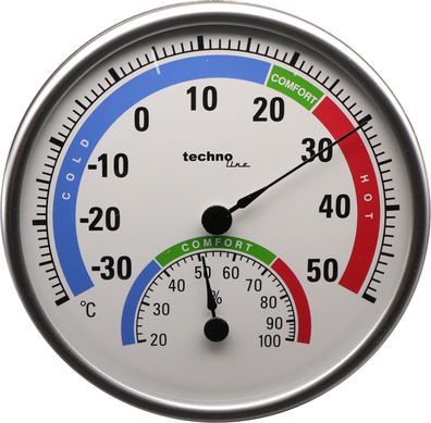 Technoline analoges Thermometer WA3050, rundes Thermo-Hygrometer