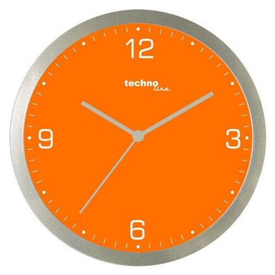 Technoline, WT 9000 Quarzwanduhr, orange, Ø 30cm