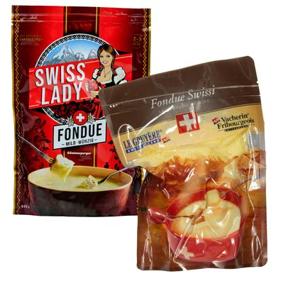 Food-United 4x 500g Fondue Swissi Original & 4x 600g Swiss-Lady-Fondue Fondue-Komb...