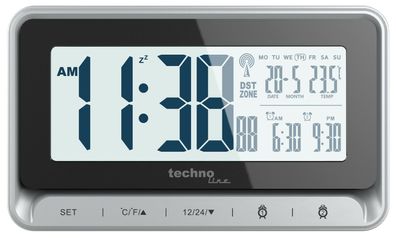 Technoline Funkwecker WT 290 mit 2 Weckzeiten, Kalender, Thermometer, Soft Touch