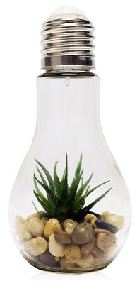 Unbekannt 4X LED Deko Glühbirne mit Kunstpflanze - Glas Glühlampe Hängelampe